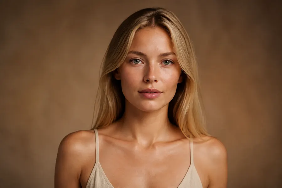 Smooth face of a woman in her 20s, wrinkle prevention in Laval