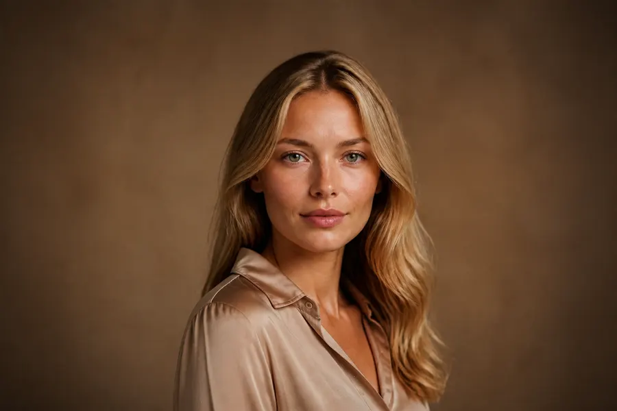 Face of a woman in her 30s with first expression lines, treatment in Laval