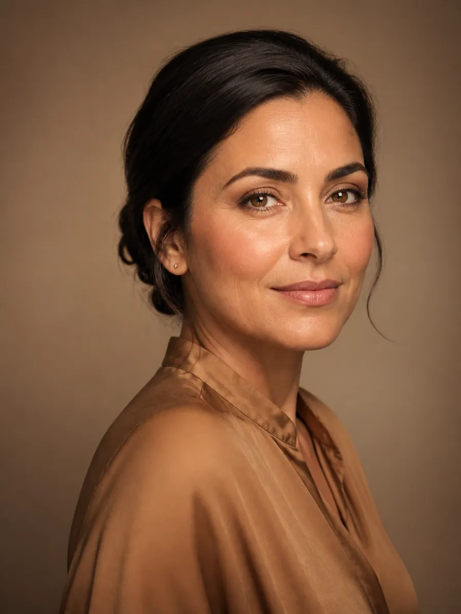 Woman in her thirties with naturally balanced facial volume after a hyaluronic acid injection in Laval
