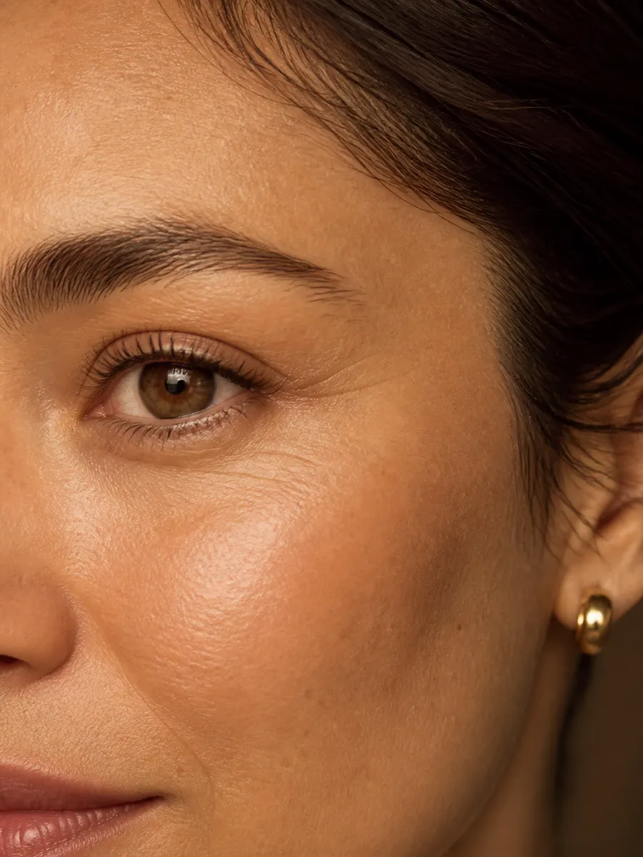 Eye corner creased by a fan of fine lines, crow’s feet, Clinique DC in Sainte-Rose, Laval