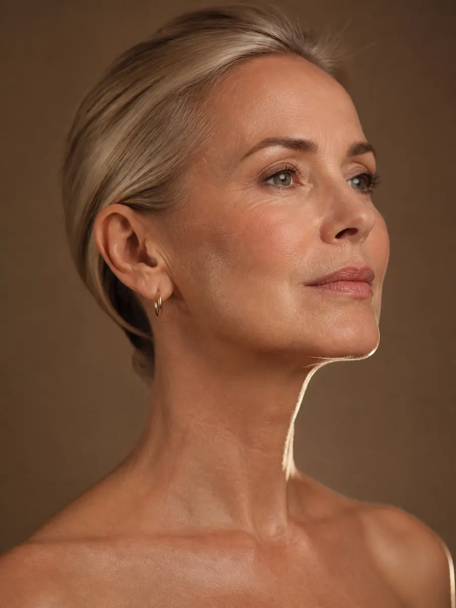 Profile of a loosened neck and jawline, the jaw line softened, Clinique DC in Sainte-Rose, Laval