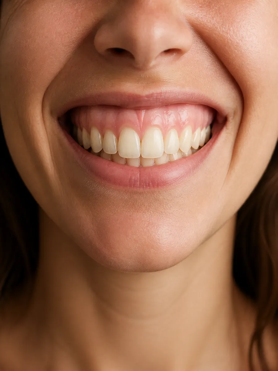 Close-up of a smile showing a wide band of gum above the teeth, Clinique DC in Sainte-Rose, Laval