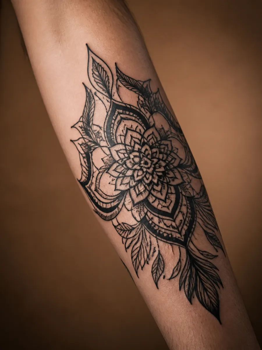 A dense black ink tattoo, the ink that absorbs laser light best